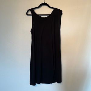 Black asymmetric cotton dress